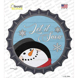 Let It Snow Blue Novelty Bottle Cap Sticker Decal