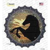 Rearing Horse Closeup Silhouette Novelty Bottle Cap Sticker Decal