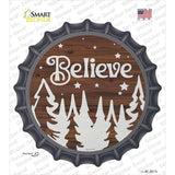 Believe Winter Silhouette Novelty Bottle Cap Sticker Decal