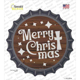 Merry Christmas with Cross Novelty Bottle Cap Sticker Decal