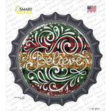 Believe Christmas Novelty Bottle Cap Sticker Decal