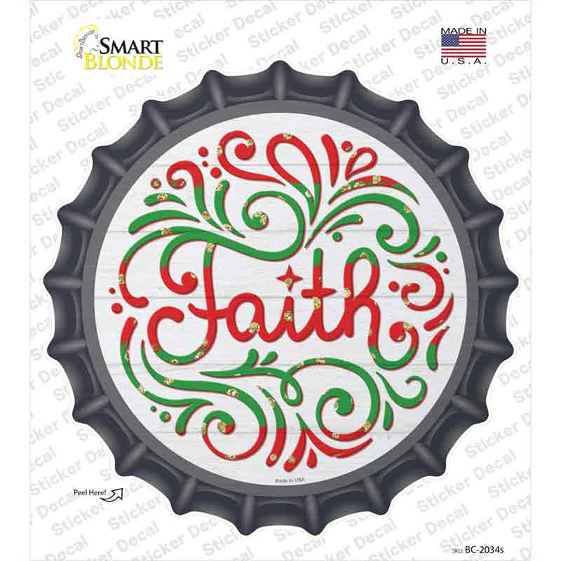 Faith Christmas Novelty Bottle Cap Sticker Decal