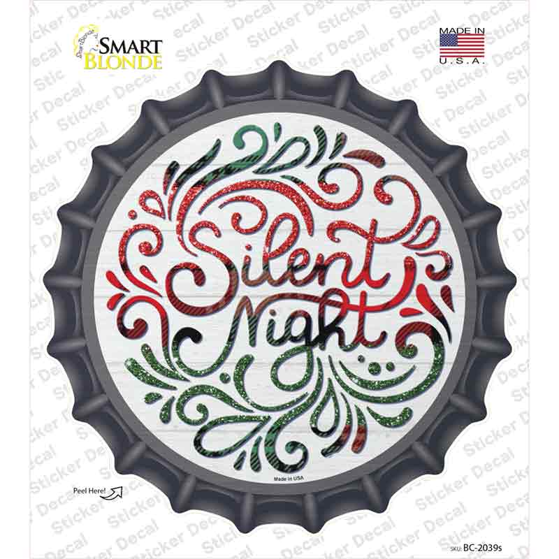 Silent Night Christmas Novelty Bottle Cap Sticker Decal
