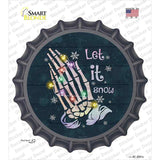Let it Snow Skeleton Hands Novelty Bottle Cap Sticker Decal