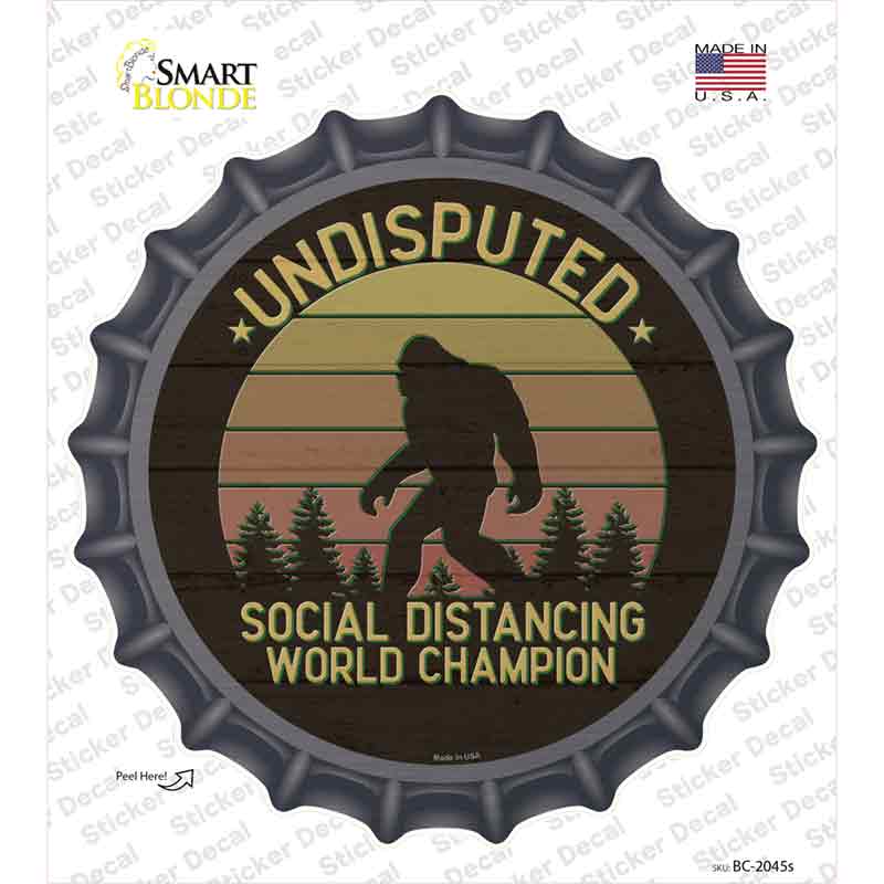 Undisputed Bigfoot Novelty Bottle Cap Sticker Decal