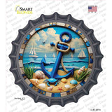 Blue Anchor and Crab Novelty Bottle Cap Sticker Decal BC-2071s