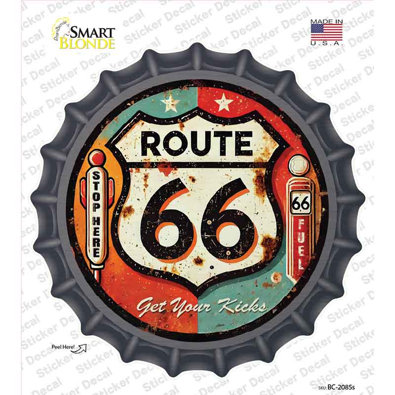Retro Route 66 Novelty Bottle Cap Sticker Decal BC-2085s