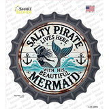 Salty Pirate & Mermaid Novelty Bottle Cap Sticker Decal BC-2093s