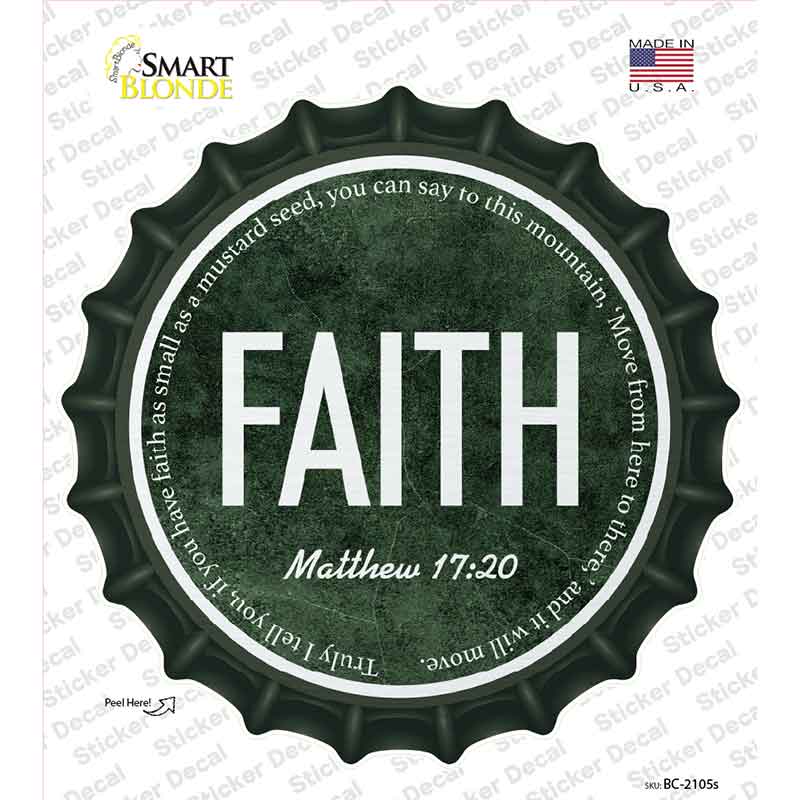 Faith Bible Verse Novelty Bottle Cap Sticker Decal BC-2105s