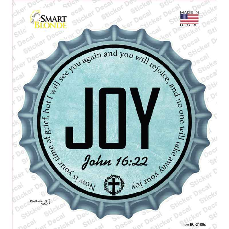 Joy Bible Verse Novelty Bottle Cap Sticker Decal BC-2108s