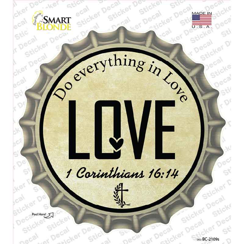 Love Bible Verse Novelty Bottle Cap Sticker Decal BC-2109s