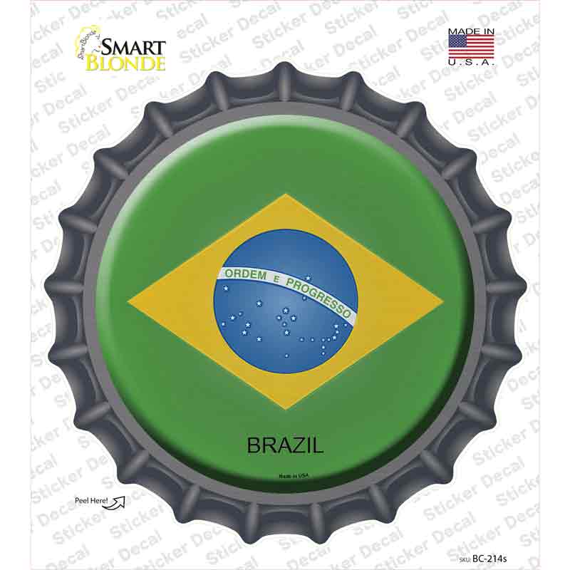 Brazil Country Novelty Bottle Cap Sticker Decal