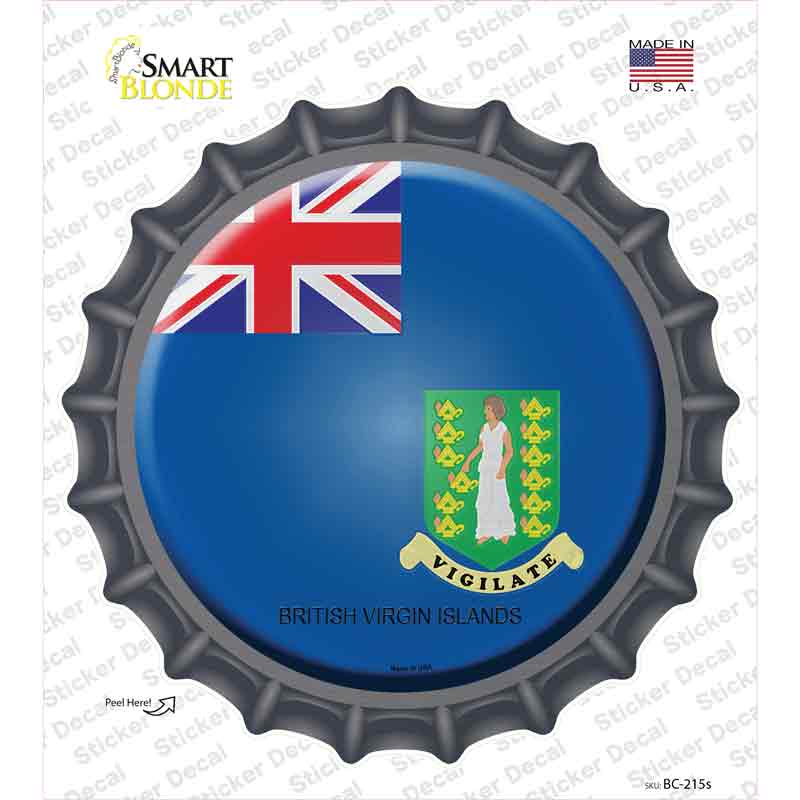 British Virgin Islands Country Novelty Bottle Cap Sticker Decal