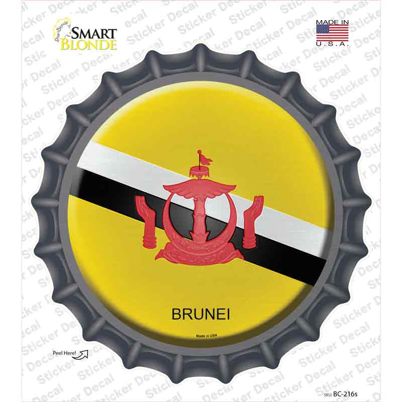 Brunei Country Novelty Bottle Cap Sticker Decal