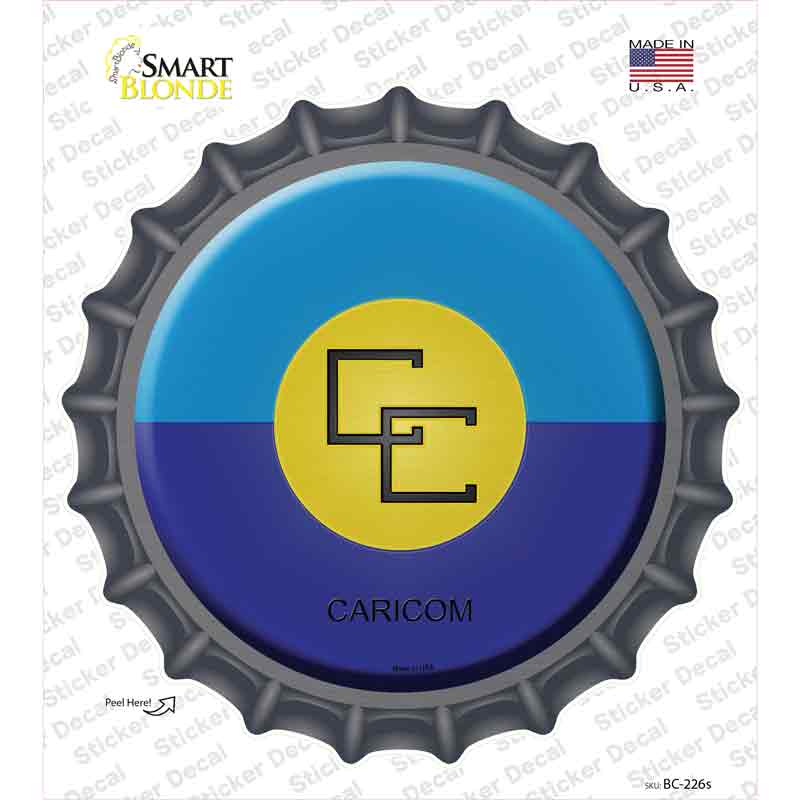Caricom Country Novelty Bottle Cap Sticker Decal