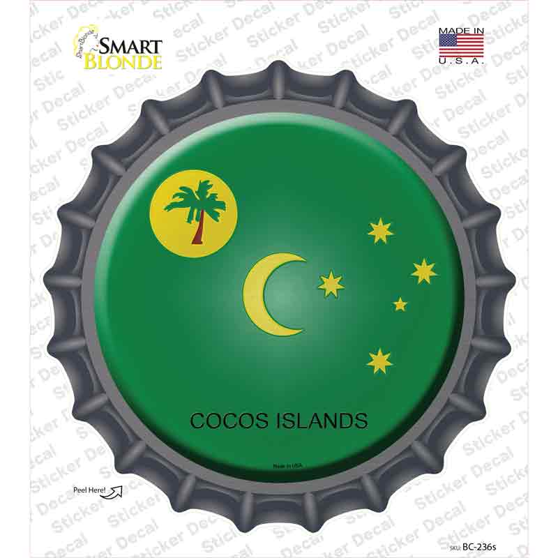 Cocos Islands Country Novelty Bottle Cap Sticker Decal
