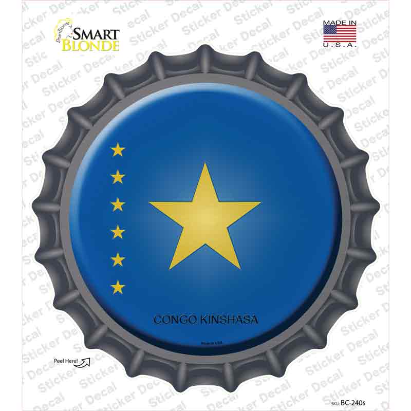 Congo Kinshasa Country Novelty Bottle Cap Sticker Decal