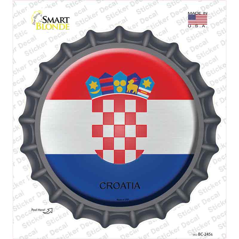 Croatia Country Novelty Bottle Cap Sticker Decal