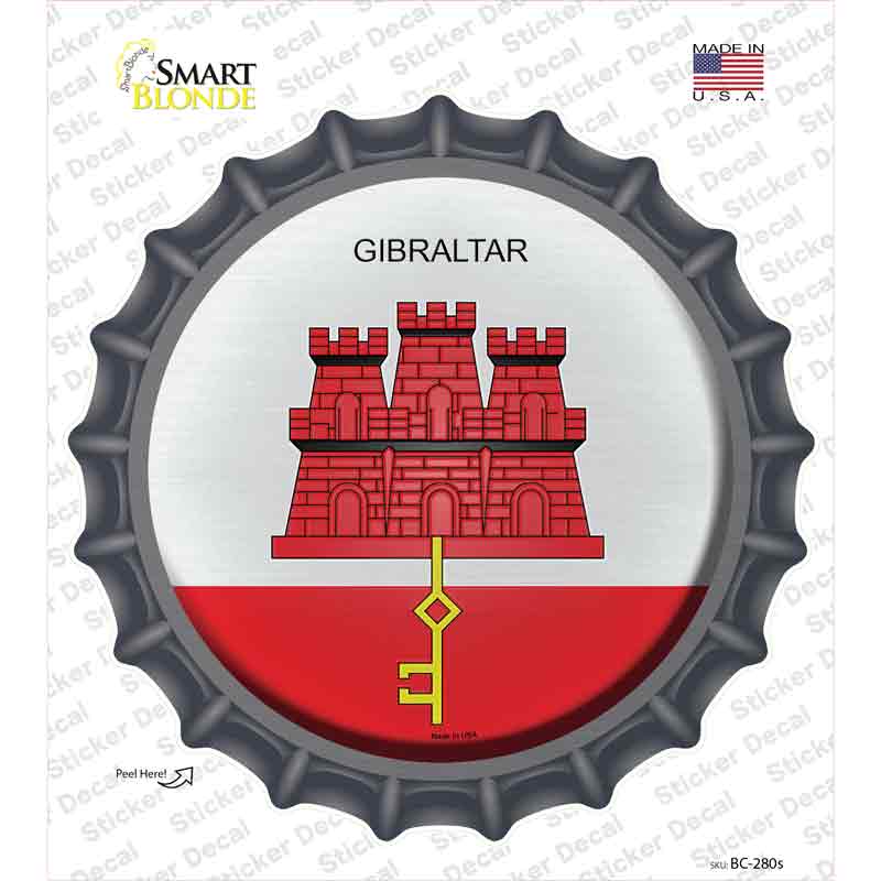 Gibraltar Country Novelty Bottle Cap Sticker Decal