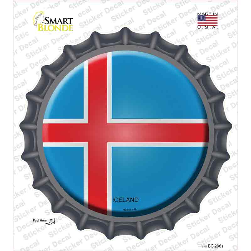 Iceland Country Novelty Bottle Cap Sticker Decal