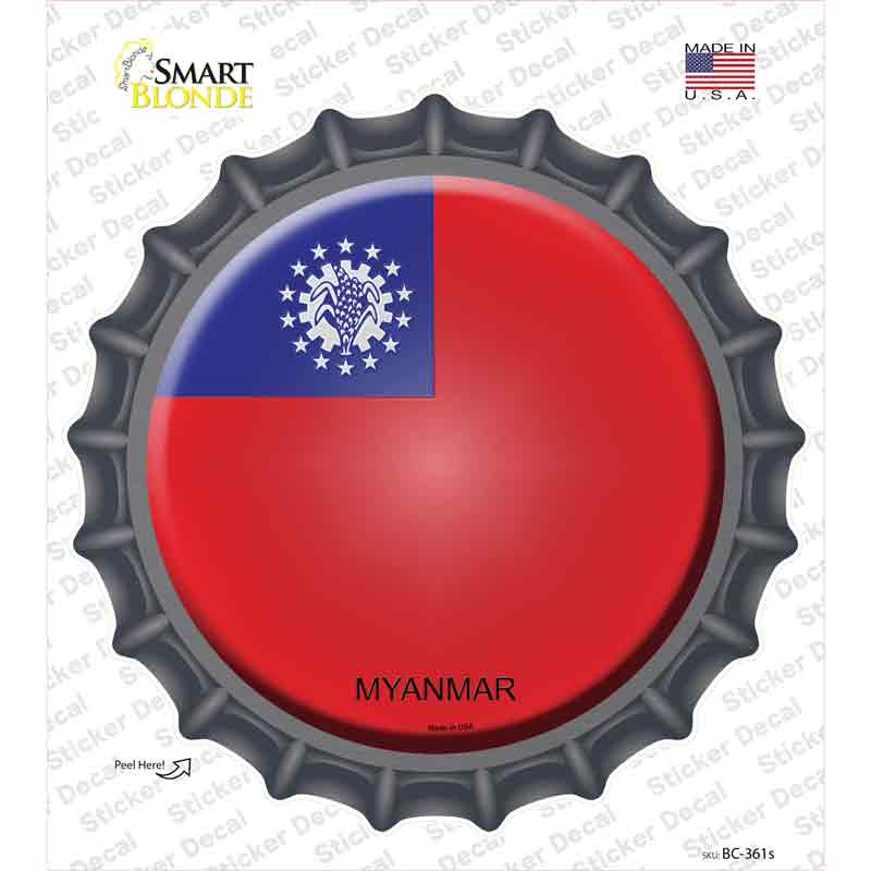 Myanmar Country Novelty Bottle Cap Sticker Decal