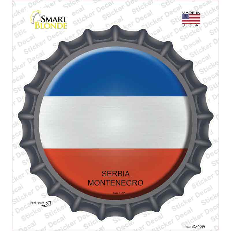 Serbia Montenegro Country Novelty Bottle Cap Sticker Decal