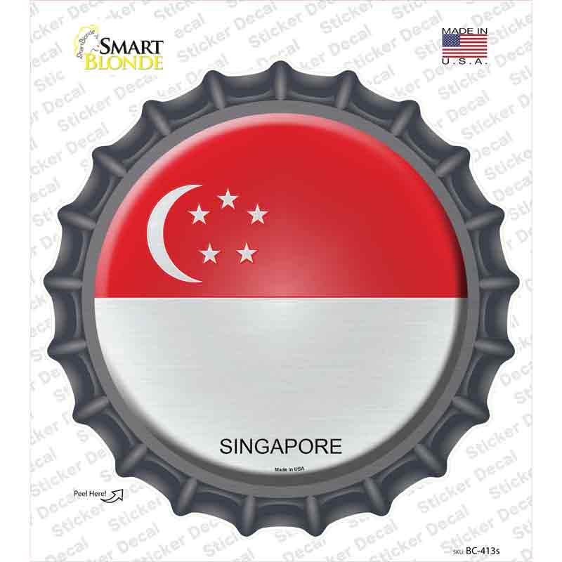 Singapore Country Novelty Bottle Cap Sticker Decal