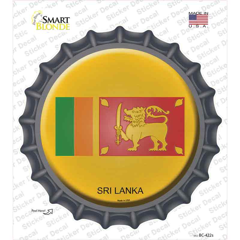 Sri Lanka Novelty Bottle Cap Sticker Decal