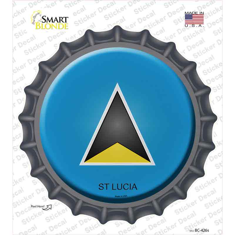 St Lucia Country Novelty Bottle Cap Sticker Decal