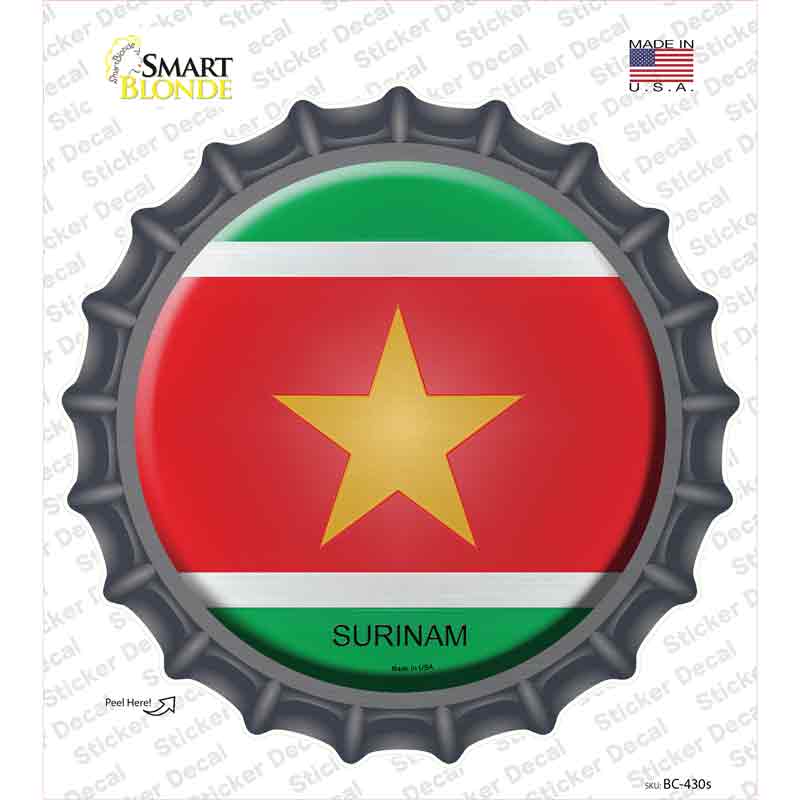 Surinam Country Novelty Bottle Cap Sticker Decal