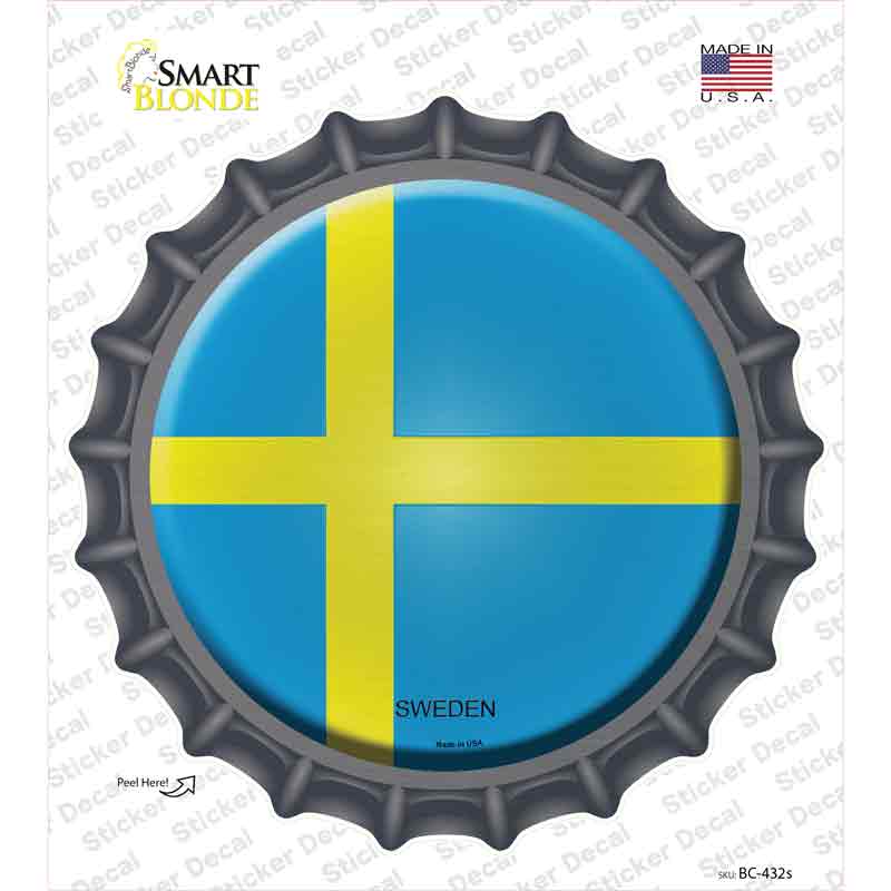 Sweden Country Novelty Bottle Cap Sticker Decal