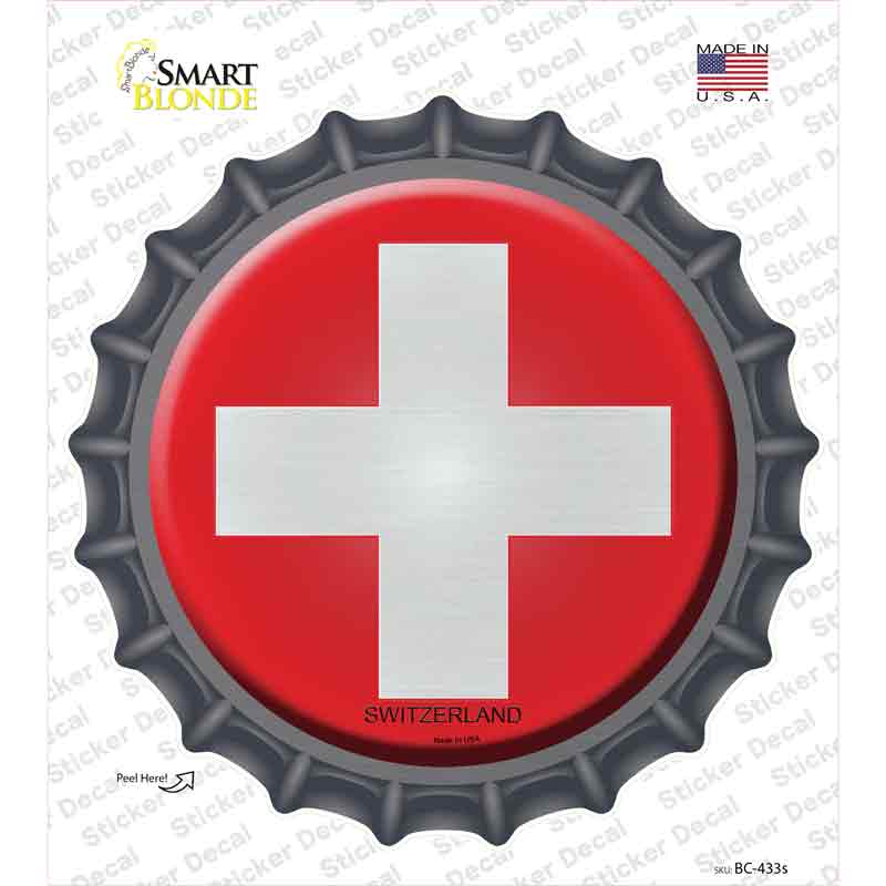 Switzerland Country Novelty Bottle Cap Sticker Decal