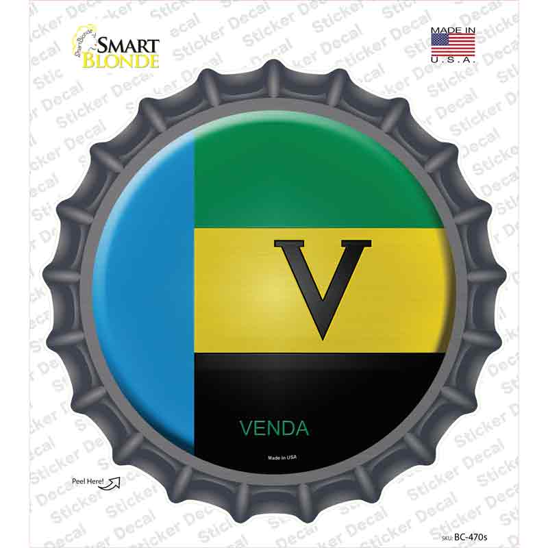 Venda Country Novelty Bottle Cap Sticker Decal