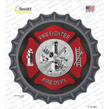 Firefighter Novelty Bottle Cap Sticker Decal