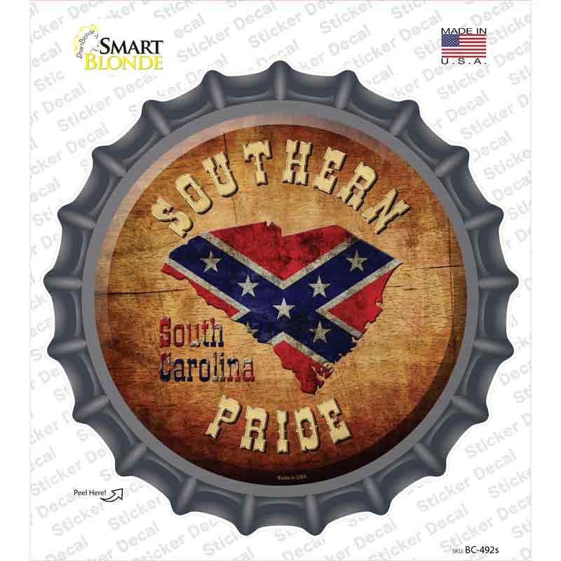 Southern Pride South Carolina Novelty Bottle Cap Sticker Decal
