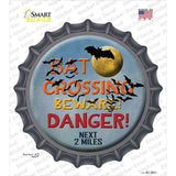 Bat Crossing Novelty Bottle Cap Sticker Decal