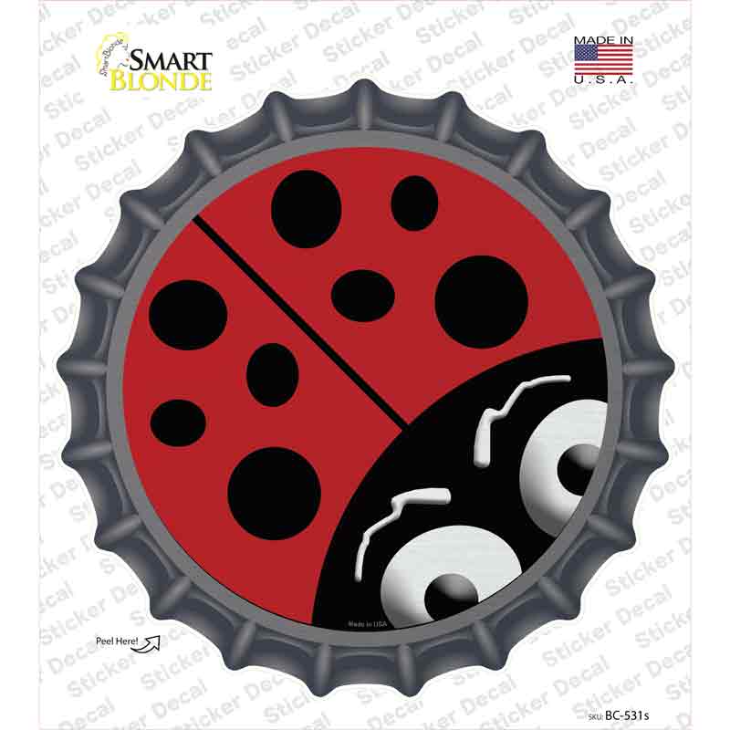 Lady Bug Novelty Bottle Cap Sticker Decal