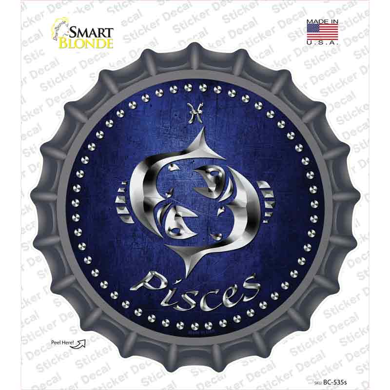 Pisces Novelty Bottle Cap Sticker Decal