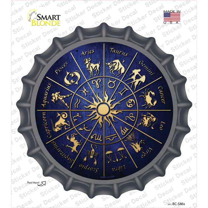 Zodiac Signs Novelty Bottle Cap Sticker Decal