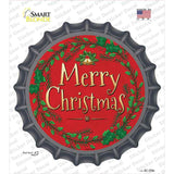 Merry Christmas Red Wreath Novelty Bottle Cap Sticker Decal
