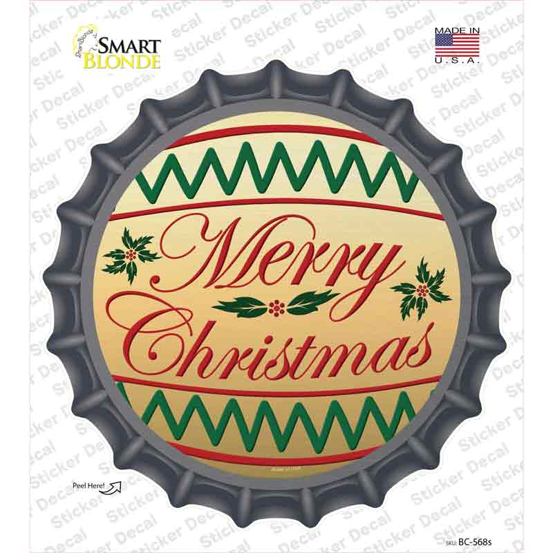 Merry Christmas Novelty Bottle Cap Sticker Decal