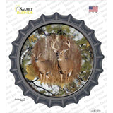 Deer On Camo Novelty Bottle Cap Sticker Decal