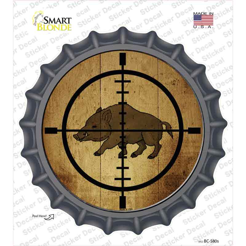 Boar Hunter Novelty Bottle Cap Sticker Decal