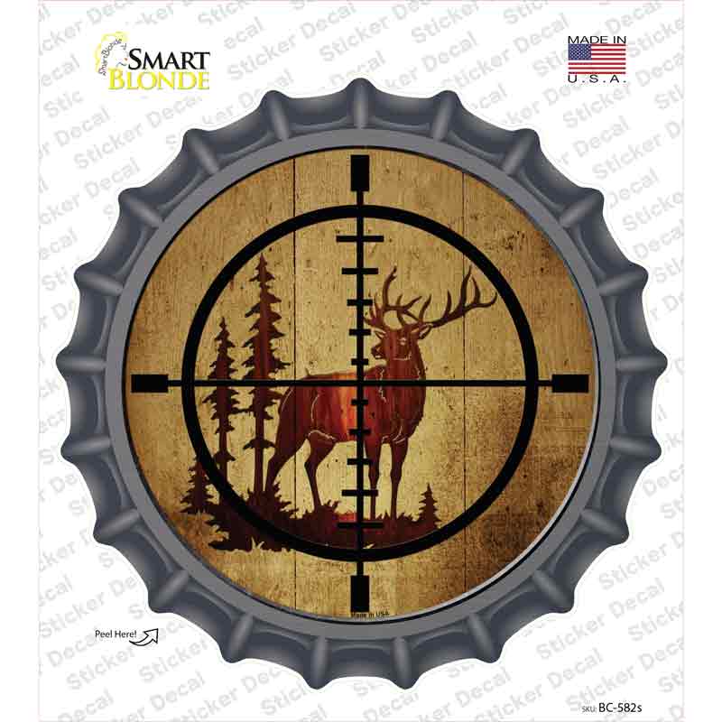 Elk Hunter Novelty Bottle Cap Sticker Decal