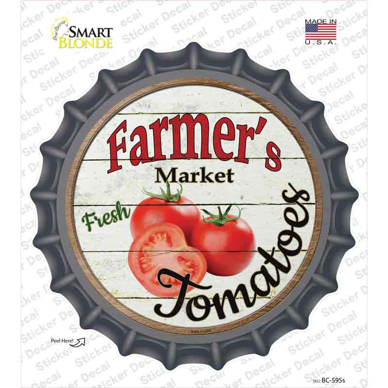 Farmers Market Tomatoes Novelty Bottle Cap Sticker Decal