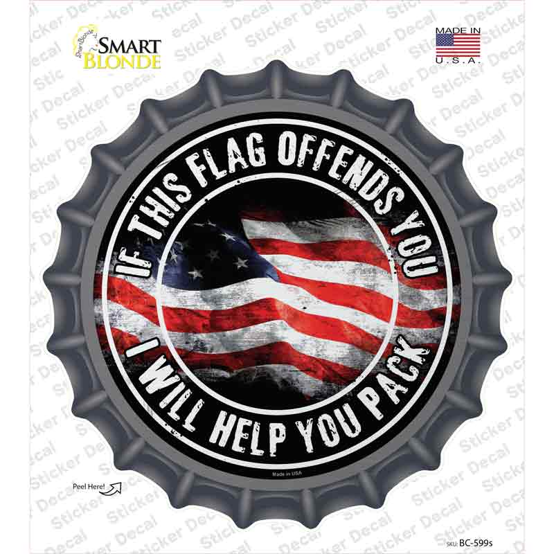This Flag Offends You Novelty Bottle Cap Sticker Decal