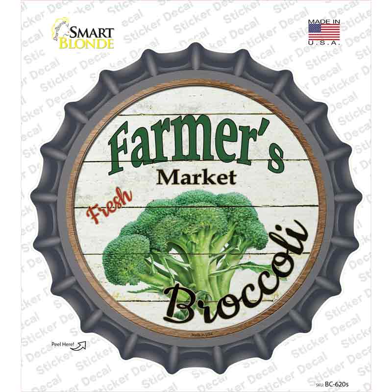 Farmers Market Broccoli Novelty Bottle Cap Sticker Decal