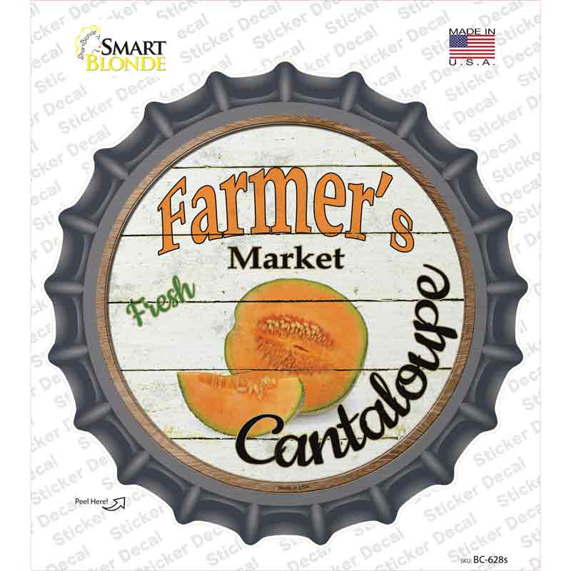 Farmers Market Cantaloupe Novelty Bottle Cap Sticker Decal