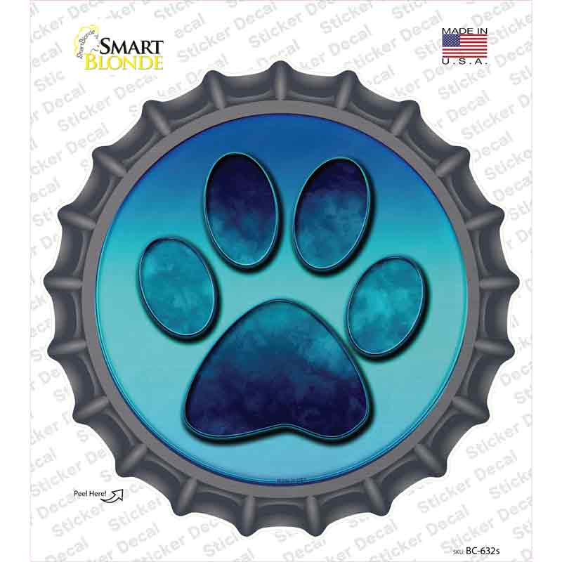 Paw Prints Novelty Bottle Cap Sticker Decal