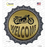 Welcome With Motorcycle Novelty Bottle Cap Sticker Decal